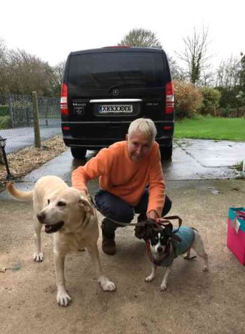 Pat, Tilly and Pipkin, just arrived at their destination in a wet and chilly Skegness, after having travelled from Torrevieja in Alicante, Spain.